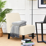 Sillón decorativo moderno sin brazos con patas de madera de caucho