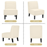 Sillón decorativo moderno sin brazos con patas de madera de caucho