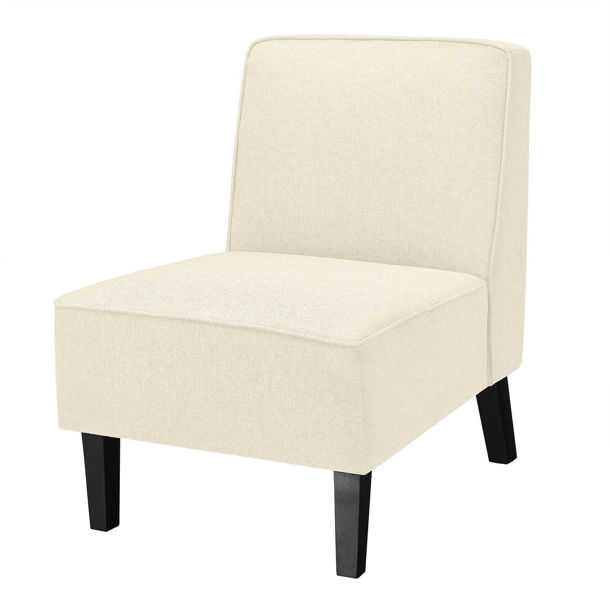 Sillón decorativo moderno sin brazos con patas de madera de caucho