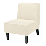 Sillón decorativo moderno sin brazos con patas de madera de caucho
