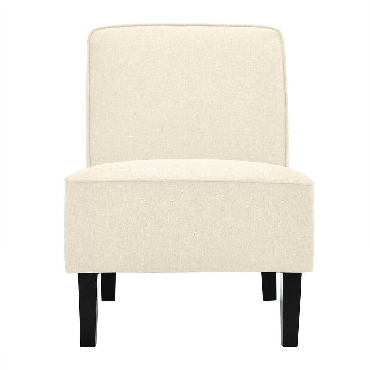 Sillón decorativo moderno sin brazos con patas de madera de caucho