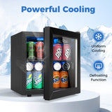 Refrigerador de bebidas 1.3 pies cúbicos, 12 botellas, 55 latas, mini nevera-Negro