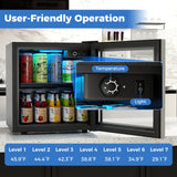 Refrigerador de bebidas 1.3 pies cúbicos, 12 botellas, 55 latas, mini nevera-Negro