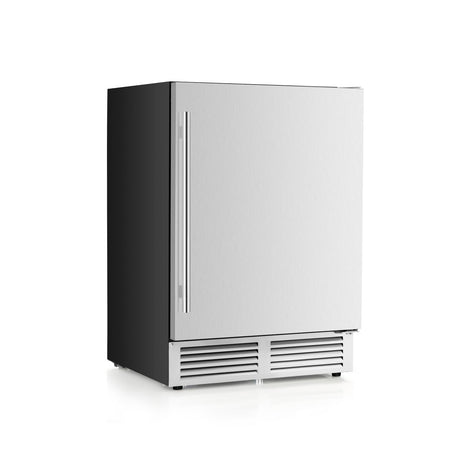 Refrigerador de bebidas de 24 pulgadas con estantes extraíbles y temperatura ajustable - Plata