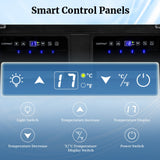 2-in-1 Beverage and Wine Cooler with Independent Temperature Control and LED Lights-Silver