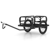 Remolque de carga para bicicleta, carro tipo vagón de alta resistencia con enganche universal, negro