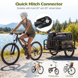 Remolque de carga para bicicleta, carro tipo vagón de alta resistencia con enganche universal, negro