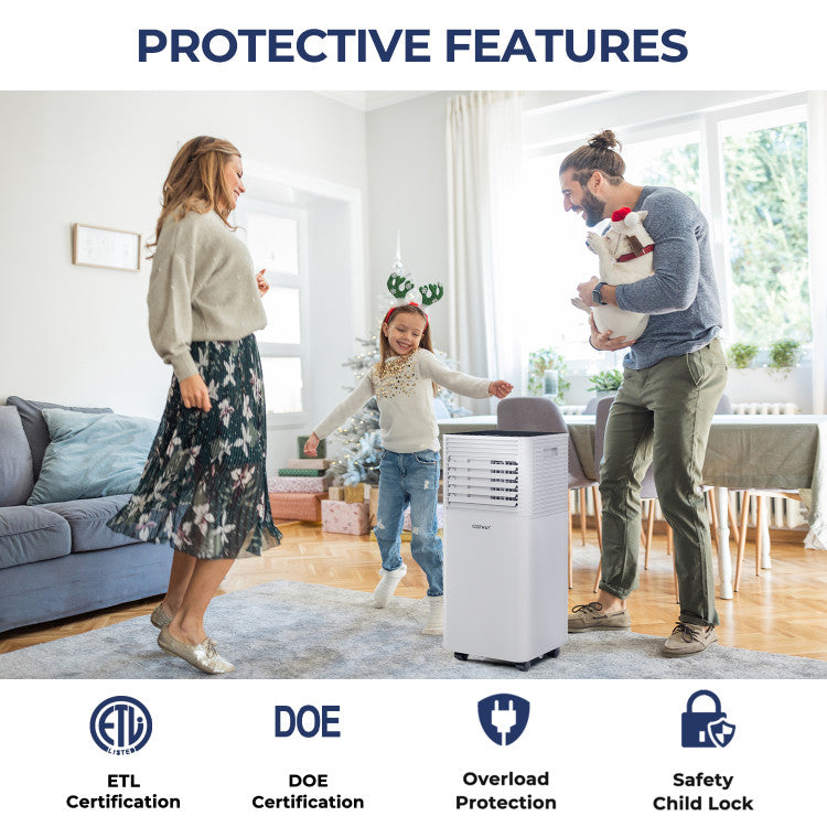 Enfriador de aire de 10000 BTU con ventilador y modo deshumidificador
