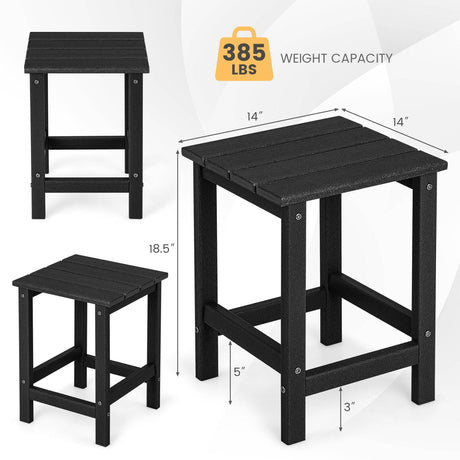 Mesa Auxiliar Adirondack Cuadrada de 14 Pulgadas Resistente a la Intemperie