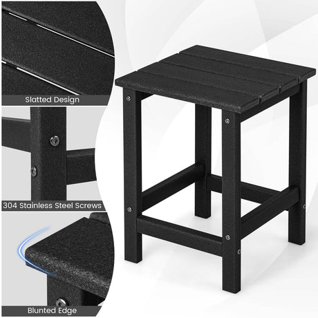 Mesa Auxiliar Adirondack Cuadrada de 14 Pulgadas Resistente a la Intemperie