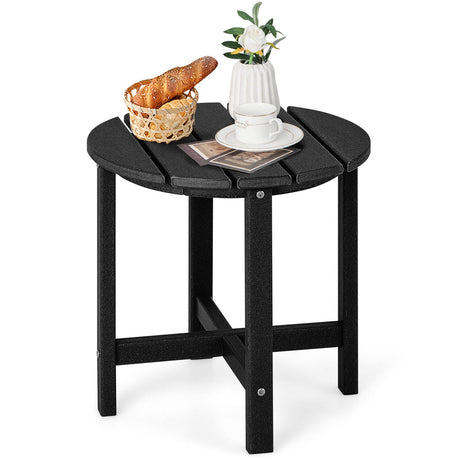 Mesa auxiliar Adirondack redonda de 18 pulgadas, resistente a la intemperie