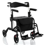 Andador enrollable plegable con asiento y ruedas, soporta hasta 136 kg