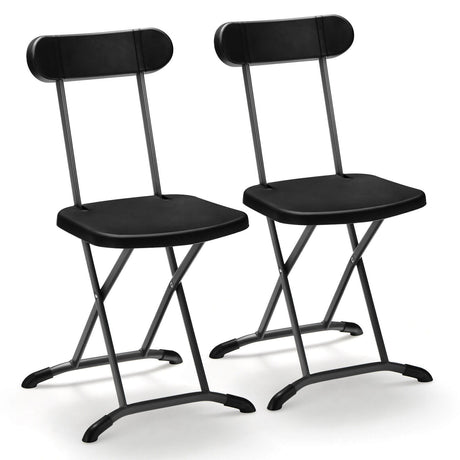Juego de 2 sillas plegables para exterior con estructura resistente y respaldo ergonómico