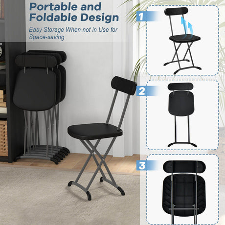 Juego de 2 sillas plegables para exterior con estructura resistente y respaldo ergonómico