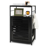 Cat Litter Box Enclosure with Louvered Door and 3-Tier Shelf