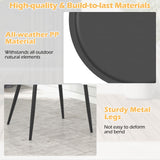 3 Piece Patio Chair Set with PP Seat and Tabletop for Porch