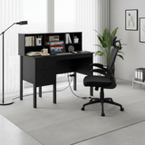 Black 48 inch Computer Desk and Ergonomic Mesh Office Chair Bundle for Home Office