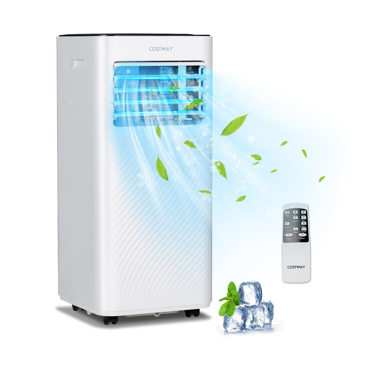 Aire Acondicionado Portátil de 8000 BTU con Control Remoto y Modo Noche - Negro