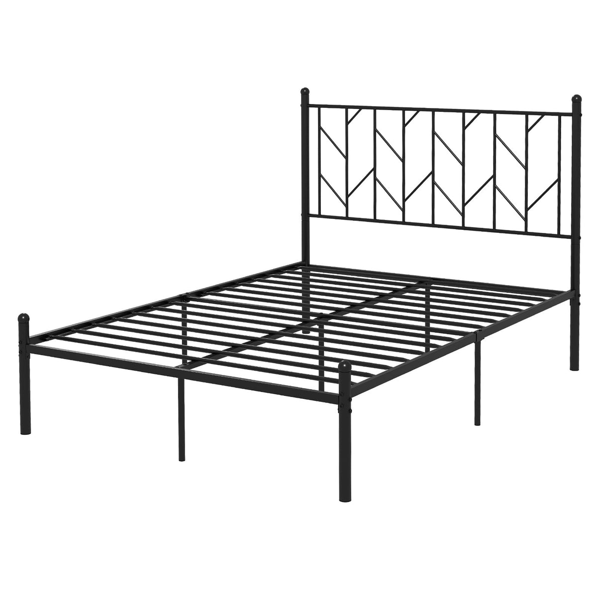 Base de cama de plataforma tamaño individual/matrimonial/queen con resistente soporte de listones de metal