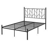 Base de cama de plataforma tamaño individual/matrimonial/queen con resistente soporte de listones de metal