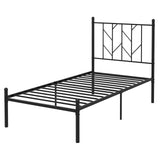 Base de cama de plataforma tamaño individual/matrimonial/queen con resistente soporte de listones de metal