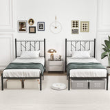 Base de cama de plataforma tamaño individual/matrimonial/queen con resistente soporte de listones de metal