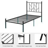 Base de cama de plataforma tamaño individual/matrimonial/queen con resistente soporte de listones de metal