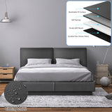 Upholstered Wall Mounted Headboard with Tufted Button Linen Fabric