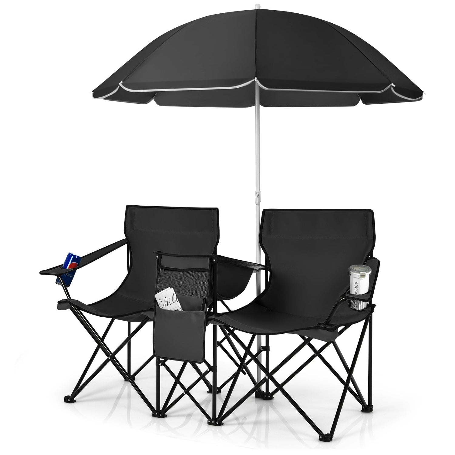 Silla doble plegable portátil para picnic