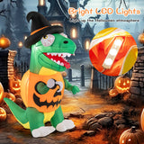 Blow up Inflatable Pumpkin Dinosaur Yard Decoration with Built-in LED Lights