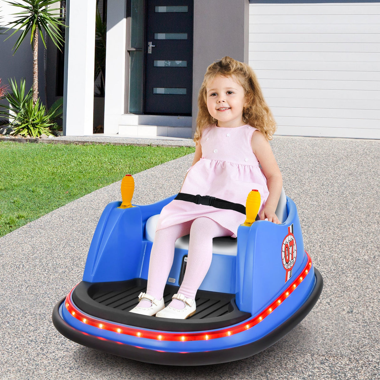 Coche eléctrico de choque de 12 V para niños pequeños con luces intermitentes