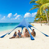 Carpa Toldo de Playa de 20 x 20 pies con Protección Solar UPF 50+ y Pala