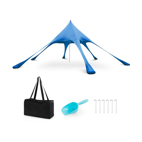 Carpa Toldo de Playa de 20 x 20 pies con Protección Solar UPF 50+ y Pala