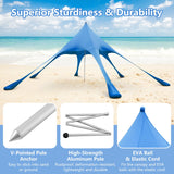 Carpa Toldo de Playa de 20 x 20 pies con Protección Solar UPF 50+ y Pala
