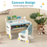 Juego de Mesa y Sillas de Dibujo para Niños con Acuarelas y Borrador de Pizarra