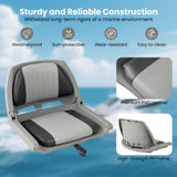 Asiento de barco plegable con respaldo bajo y PVC de calidad marina