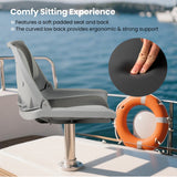 Asiento de barco plegable con respaldo bajo y PVC de calidad marina