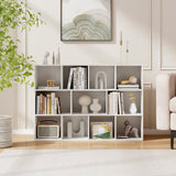 Organizador de almacenamiento de libros y estantería multifuncional de 11 cubos con kits antivuelco - Blanco