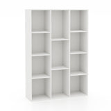 Organizador de almacenamiento de libros y estantería multifuncional de 11 cubos con kits antivuelco - Blanco