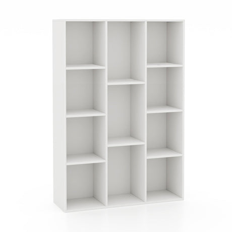 Organizador de almacenamiento de libros y estantería multifuncional de 11 cubos con kits antivuelco - Blanco