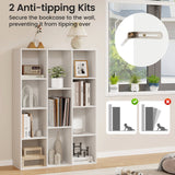 Organizador de almacenamiento de libros y estantería multifuncional de 11 cubos con kits antivuelco - Blanco