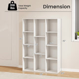 Organizador de almacenamiento de libros y estantería multifuncional de 11 cubos con kits antivuelco - Blanco
