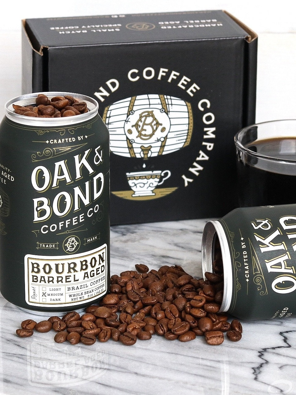 Bourbon and Rye Whiskey Barrel Aged Coffee Box