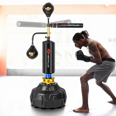 Entrenador de velocidad de boxeo, barra giratoria de 360° autónoma y rellenable, altura ajustable