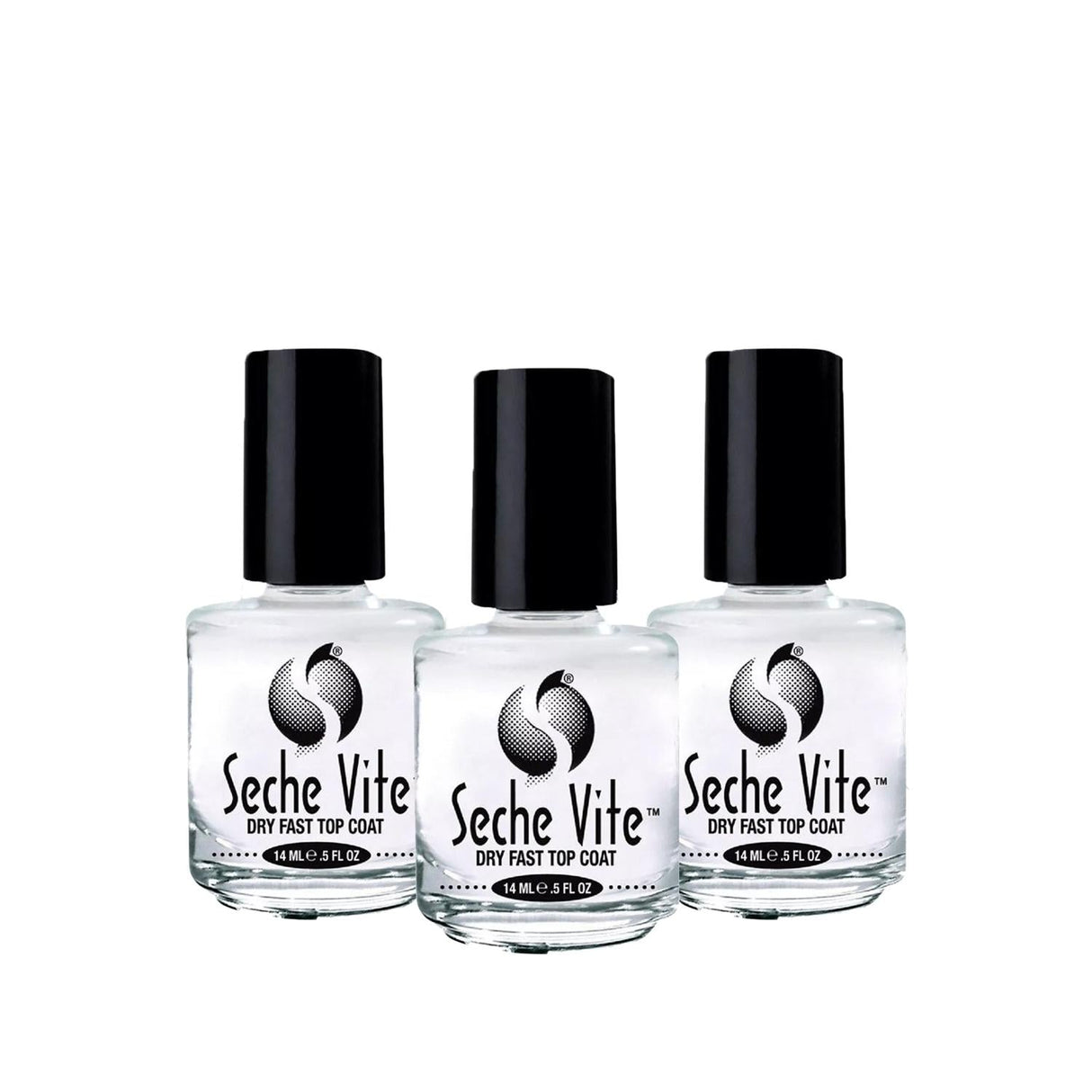 Seche Vite Nail Dryer - Quick Dry Nail Polish Solution for Efficient Nail Care - 14ml x 3