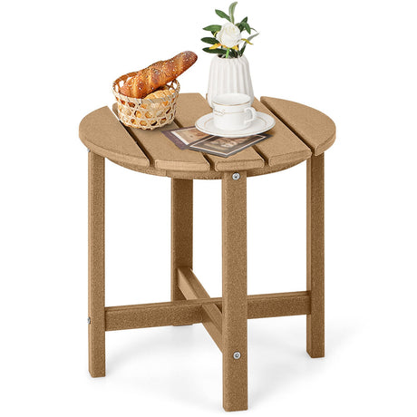 Mesa auxiliar Adirondack redonda de 18 pulgadas, resistente a la intemperie