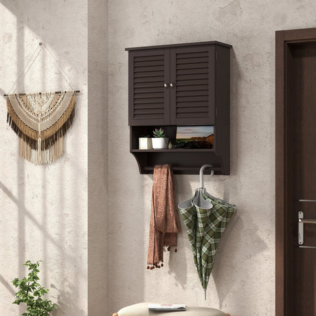 Botiquín de baño de 2 puertas montado en la pared con toallero