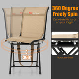 Sillón giratorio plegable para exteriores, para todo tipo de clima, con marco de hierro