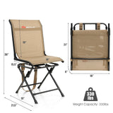 Sillón giratorio plegable para exteriores, para todo tipo de clima, con marco de hierro