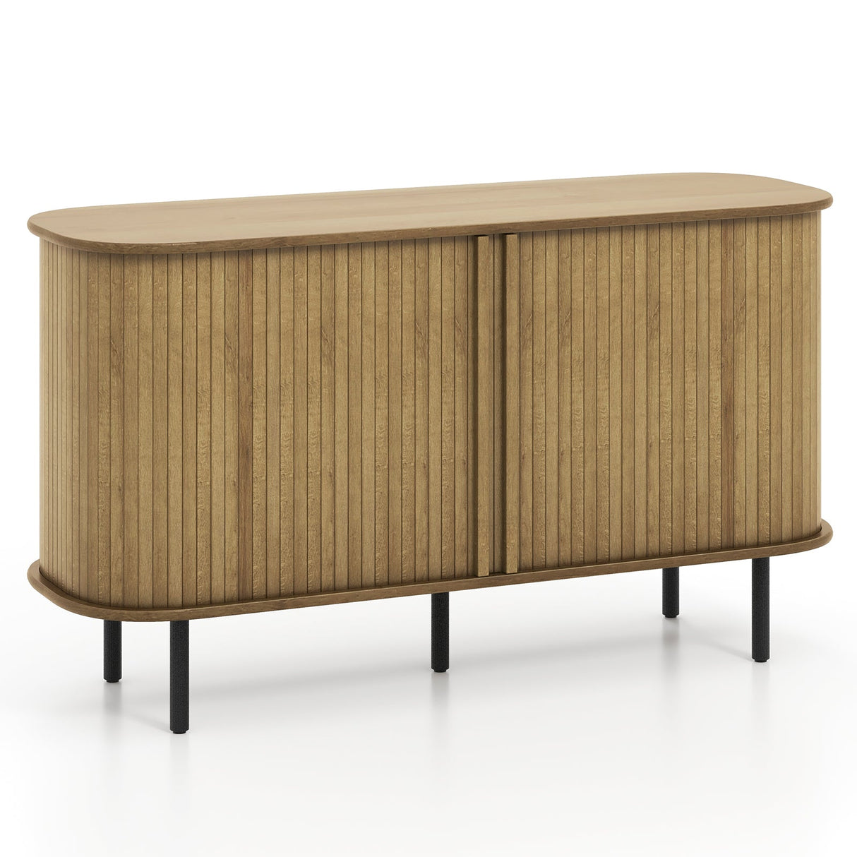 Aparador Buffet de 47 Pulgadas con Estantes Ajustables para Cocina, Comedor, Sala de Estar, Recibidor - Roble